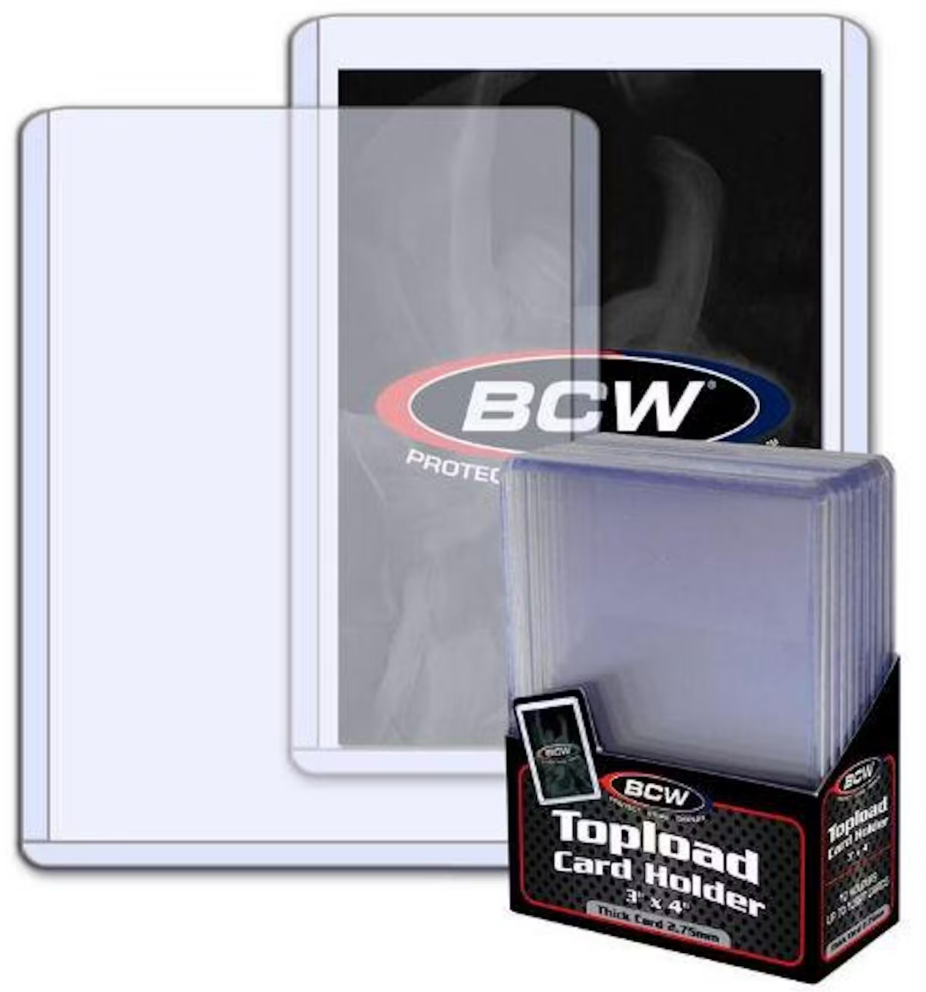 BCW 3x4 Thick 108pt. Toploader 10-Count Pack