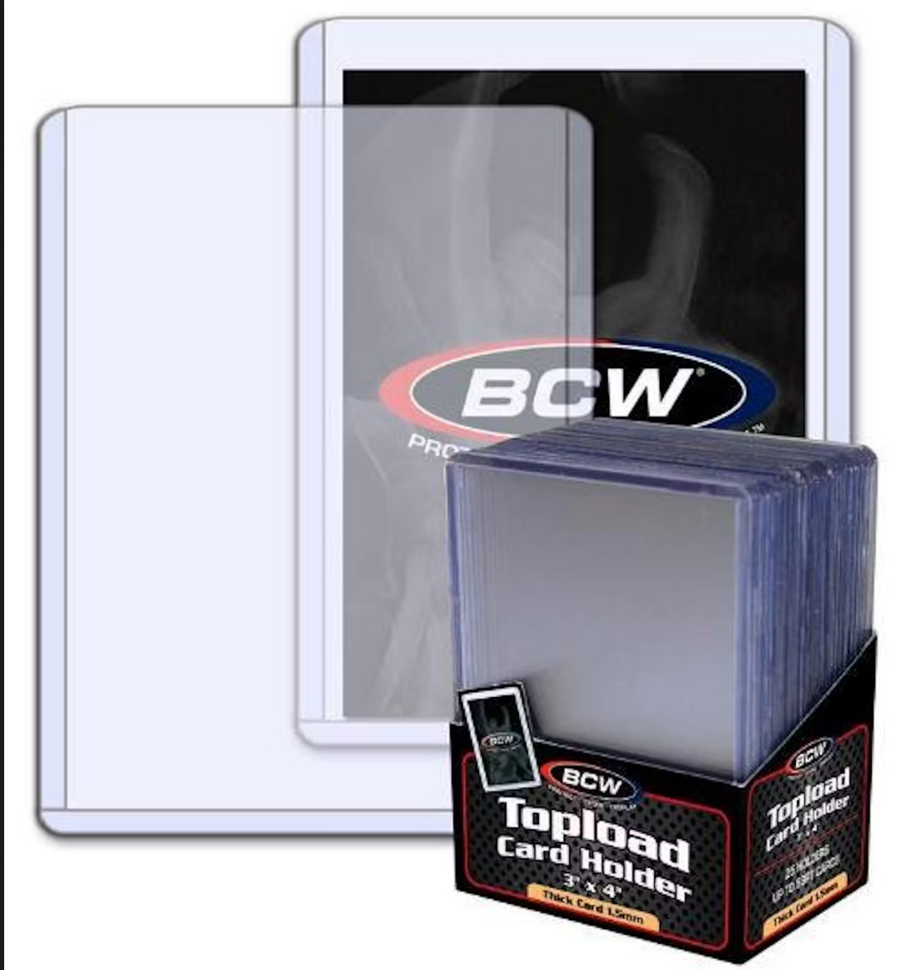 BCW 3x4 Thick 59pt. Toploader 25-Count Pack